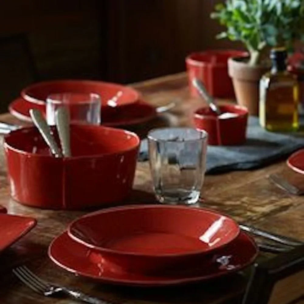 NWOT Vietri Lastra Red Cereal Bowls Made in Italy Set of 2